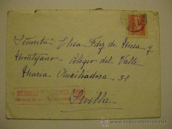 Militaria: SOBRE GUERRA CIVIL - ESTAMPILLADO: GOBIERNO MILITAR DE CORDOBA - CENSURA DE CORREOS