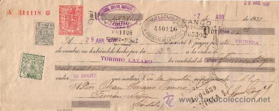 Militaria: LETRA 1937 CON SELLO PARO OBRERO BADAJOZ