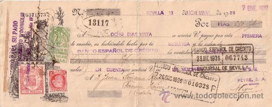 Militaria: LETRA 1936 CON SELLO AUXILIO NECESITADOS SEVILLA