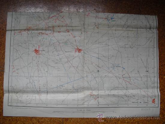 Militaria: GUERRA CIVIL MAPA DE SONSECA 2 DEL E.A. E 1:25.000 CON IMPRESI&Oacute;N DE TODAS LAS DEFENSAS REPUBLICANAS