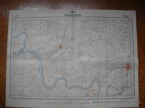 Militaria: GUERRA CIVIL MAPA DE TORRIJOS 3 DEL EJERCITO DEL AIRE E 1:25000 CON TODAS LAS DEFENSAS REPUBLICANAS
