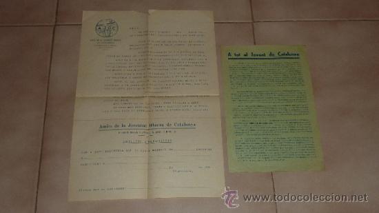 Militaria: Pareja de panfleto politico de a&ntilde;os 30. Joventut Obrera de Catalunya. Guerra civil