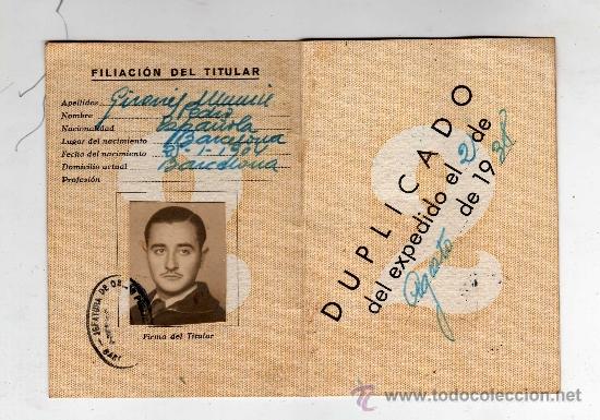 Militaria: (M-ALB2) CARNET PERMISO DE CONDUCCION 2 CLASE - 1938 - SE&Ntilde;ALES DE USO