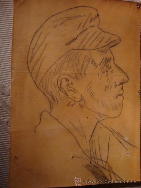 Militaria: DIBUJO ORIGINAL A MANO MILITAR GRADO OFICIAL HISTORIA GUARDIA CIVIL UNIFORME ESPA&Ntilde;A, c. 1915