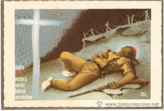 Militaria: POSTAL &rdquo;NO SERAS UN HEROE ANONIMO&rdquo; - Foto 1