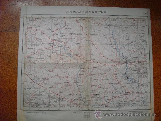 Military Antiques: 1939 GUERRA CIVIL MAPA MILITAR ITINERARIO CUARTEL GENERAL DEL GENERAL&Iacute;SIMO HOJA 56