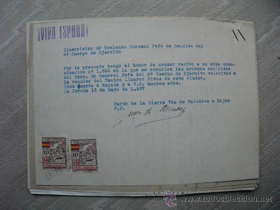 Military Antiques: 1937 EXPEDIENTE PARA LA REQUISA DE UN TEATRO Y REVOCACION DE LA ORDEN