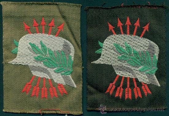 Militaria: TC0117. LOTE X 2 PARCHES DE EXCOMBATIENTES DE LA GUERRA CIVIL Y DIV. AZUL SOBRE VERDE Y NEGRO