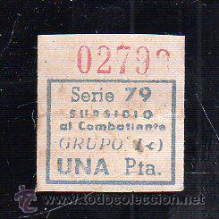 Militaria: SUBSIDIO AL COMBATIENTE. 1 PTA. AZUL. - Foto 1