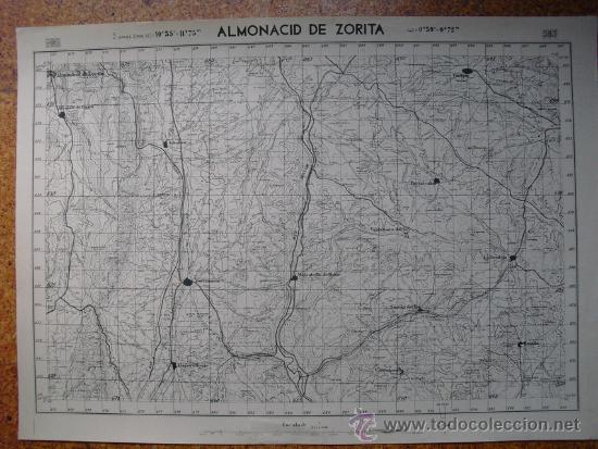 Militaria: GUERRA CIVIL MAPA DE ALMONACID DE ZORITA HOJA 585 EJERCITO NACIONAL ESCALA 1: 50000