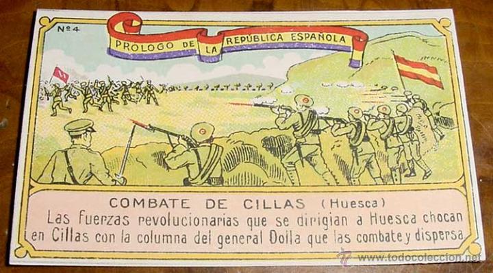 Military Antiques: ANTIGUO CROMO NUM. 4 DE LA COLECCION EPISODIOS DE LA PROCLAMACION DE LA REPUBLICA ESPA&Ntilde;OLA - 14 DE A