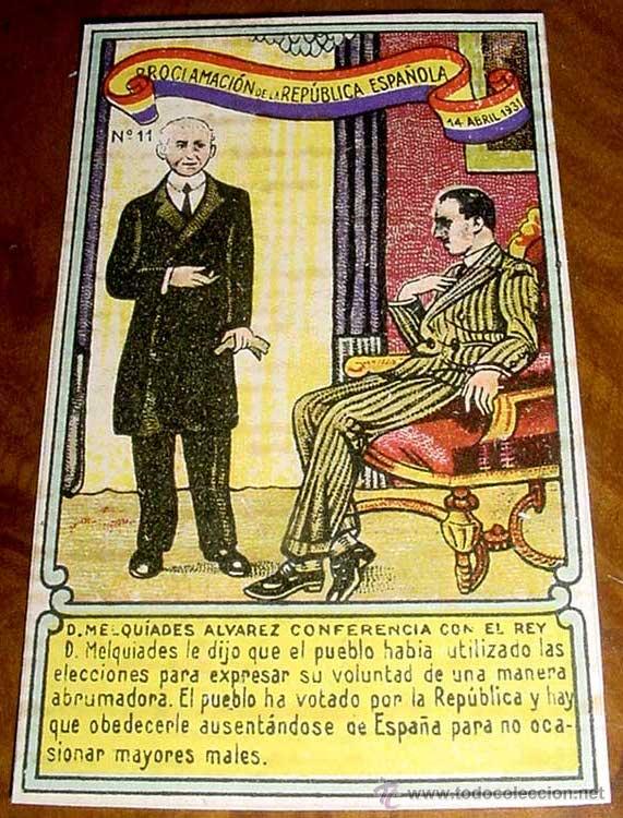 Military Antiques: ANTIGUO CROMO N. 11 DE LA COLECCION EPISODIOS DE LA PROCLAMACION DE LA REPUBLICA ESPA&Ntilde;OLA - 14 DE AB