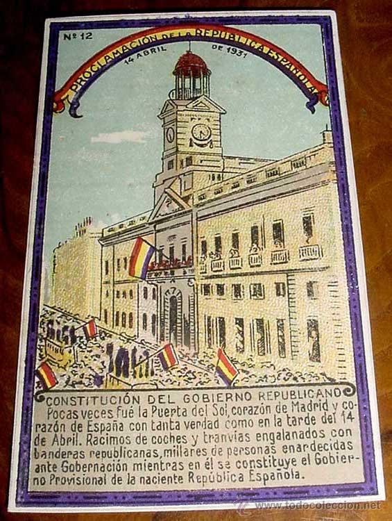 Military Antiques: ANTIGUO CROMO N. 12 DE LA COLECCION EPISODIOS DE LA PROCLAMACION DE LA REPUBLICA ESPA&Ntilde;OLA - 14 DE AB