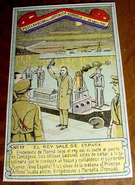 Military Antiques: ANTIGUO CROMO NUM. 17 DE LA COLECCION EPISODIOS DE LA PROCLAMACION DE LA REPUBLICA ESPA&Ntilde;OLA - 14 DE