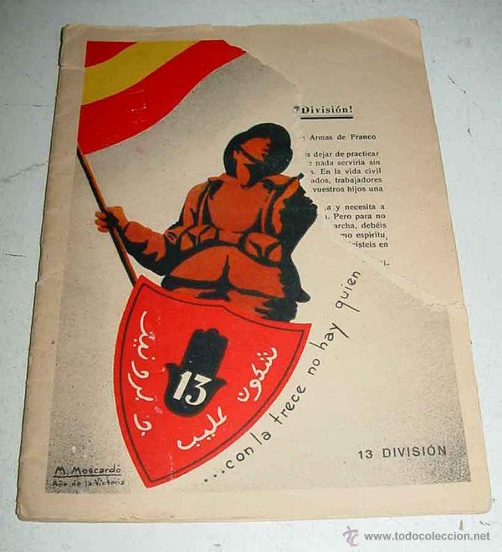 Military Antiques: ANTIGUO CUADERNO REORDATORIO ENTREGADO A LOS MILITARES ITALIANOS QUE FORMARON FILAS DE LA 13 DIVISIO