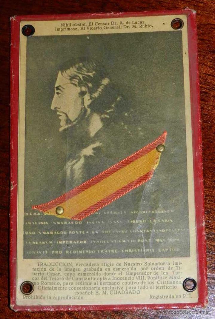 Military Antiques: ANTIGUA ESTAMPA DE JESUCRISTO, EPOCA DE LA GUERRA CIVIL - TAL COMO SE VE EN LAS FOTOS. MIDE 15 X 9,5