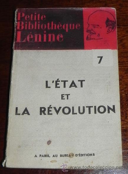 Military Antiques: LIBRO GUERRA CIVIL - 1936 - L&acute;ETAT ET LA REVOLUTION, PETITIE BIBLIOTHEQUE LENINE, BUREA E&acute;EDITIONS
