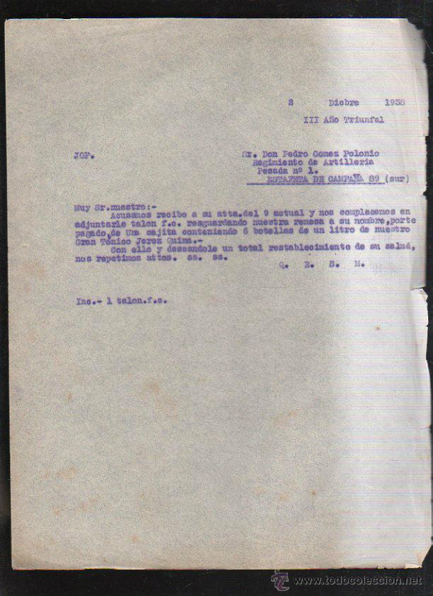 Militaria: GUERRA CIVIL. RGMTO. ARTILLERIA PESADA N&ordm; 1. ESTAFETA CAMPA&Ntilde;A 89. 12/1938. LEER