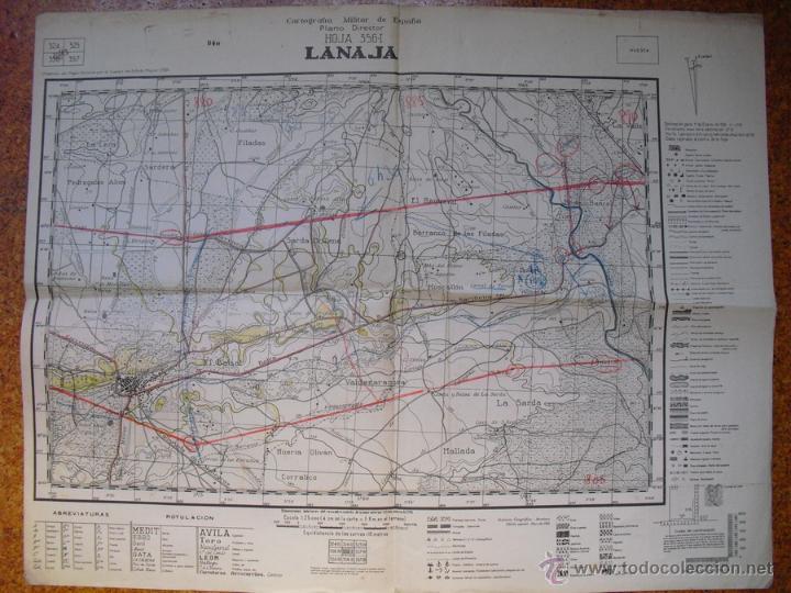 Militaria: 1938 GUERRA CIVIL MAPA DE LANAJA 1:25000 DEL EJERCITO REPUBLICANO HOJA 356-I DEL PLANO DIRECTOR