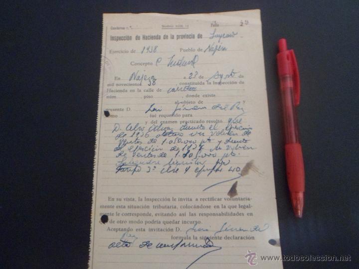 Militaria: ACTA DE LA INSPECCION DE HACIENDA DE LOGRO&Ntilde;O A UN PARTICULAR - AGOSTO 1938