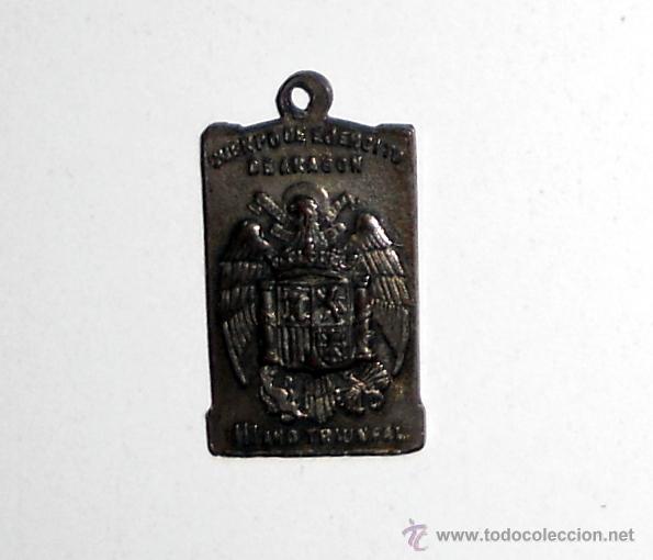 Militaria: MEDALLA PLATA GUERRA CIVIL ESPA&Ntilde;A ESCUDO AGUILA III A&Ntilde;O TRIUNFAL FRANCO Grabado VIRGEN del PILAR.