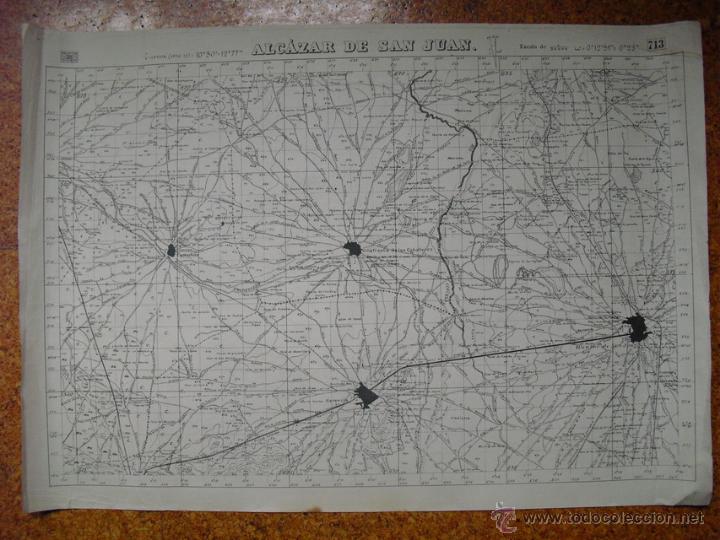 Militaria: GUERRA CIVIL MAPA DOBLE DE ALCAZAR DE SAN JUAN EJERCITO NACIONAL E.M. EJERCITO DEL CENTRO