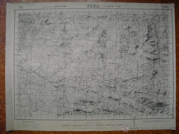 Militaria: GUERRA CIVIL MAPA DE JACA EJERCITO NACIONAL EDITADO POR EL CTV 1:50000