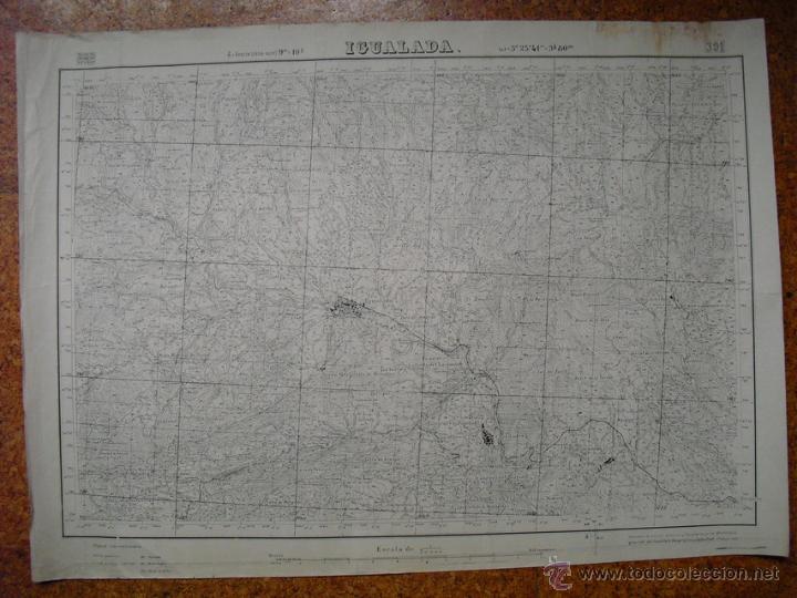 Militaria: GUERRA CIVIL MAPA DE IGUALADA EJERCITO NACIONAL EDITADO POR EL CTV 1:50000