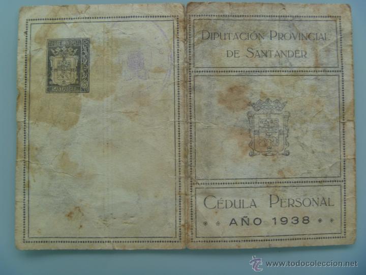 Militaria: GUERRA CIVIL : CEDULA PERSONAL , SANTANDER 1938 , III &ordm; A&Ntilde;O TRIUNFAL