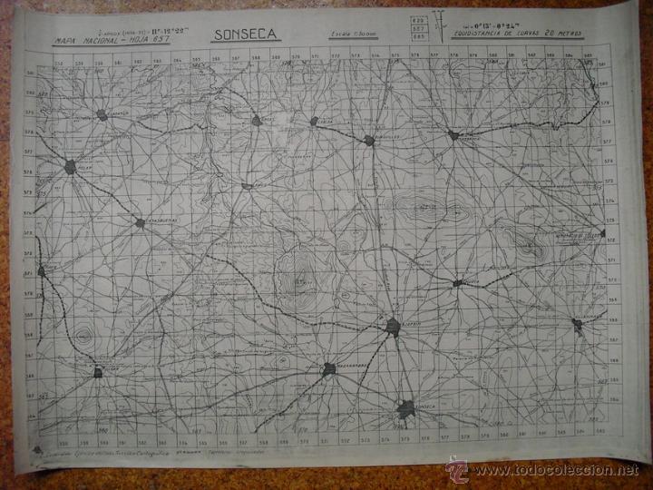 Militaria: MAPA DE SONSECA DEL EJERCITO NACIONAL EN LA GUERRA CIVIL 1:50000