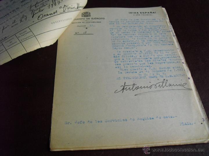 Military Antiques: 1937 EXPEDIENTE DE RECLAMACION DE JORNALES E INDEMNIZACI&Oacute;N REALIZADO POR VIUDA DE MOVILIZADO
