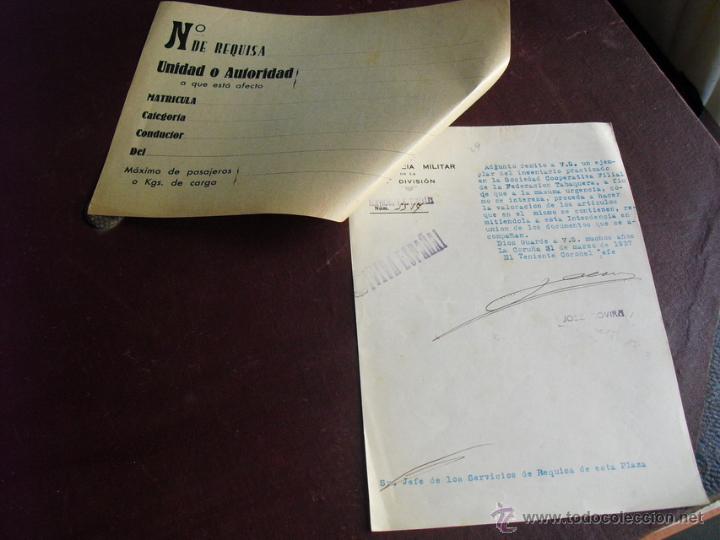 Militaria: 1937 INVENTARIO A INSTANCIAS DEL JUZGADO DE LA COOPERATIVA FILIAL DE FEDERACION TABAQUERA DE CORU&Ntilde;A