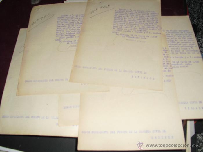 Militaria: 1937 6 COMUNICACIONES A PUESTOS DE LA G. CIVIL DE MULTAS IMPUESTAS POR LA AUTORIDAD MILITAR