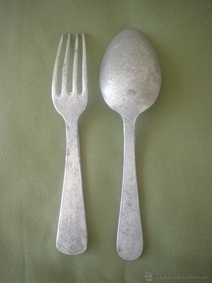 Militaria: CUBIERTOS - CUCHARA TENEDOR - Foto 2