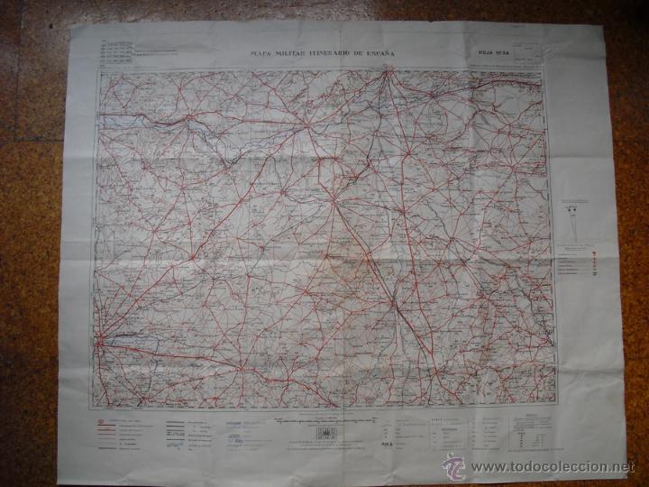 Militaria: NOV. 1936 HOJA 34 DEL M.MAR. ITINERARIO EJCTO. REPUBLICANO SALAMANCA VALLADOLID AREVALO  COLOR