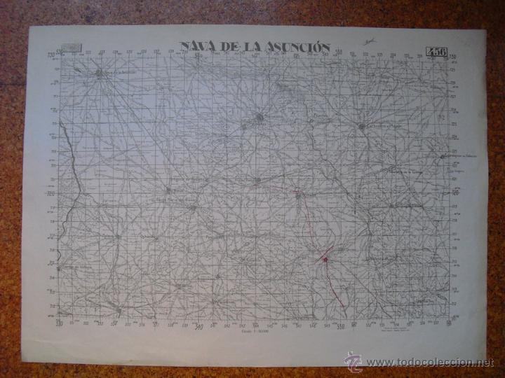 Military Antiques: OCTUBRE 1937 GUERRA CIVIL MAPA DE NAVA DE LA ASUNCI&Oacute;N EJERCITO REPUBLICANO ESCALA 1:50000
