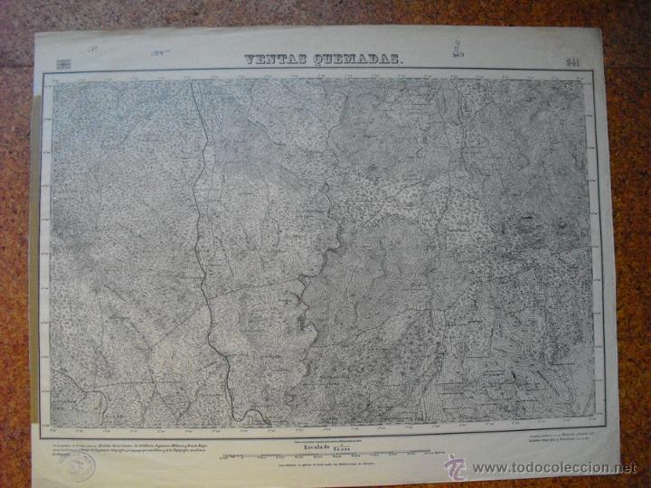 Militaria: GUERRA CIVIL MAPA DE VENTAS QUEMADAS EJCTO. NACIONAL SELLO DEL CUARTEL GENERAL DEL GENERALISIMO