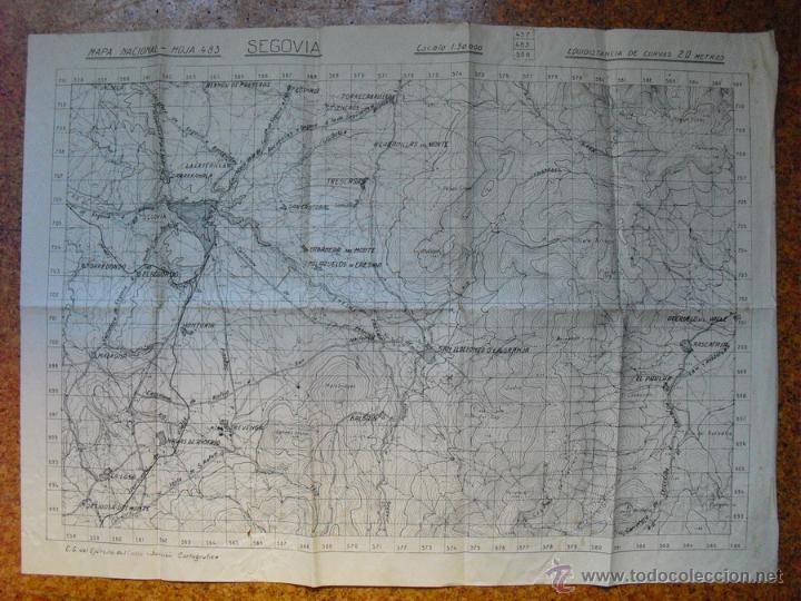 Militaria: GUERRA CIVIL MAPA DE SEGOVIA DEL EJERCITO NACIONAL CUARTEL GENERAL DEL EJERCITO DEL CENTRO UNICO