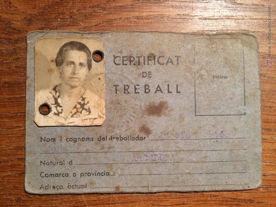 Militaria: PARTE DE UN CERTIFICAT DE TREBALL GENERALITAT DE CATALUNYA 1937