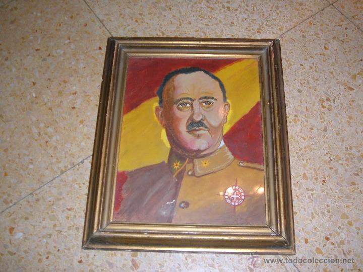 Militaria: Dibujo del generalisimo Don Francisco Franco . firmado A C B medidas 37,5 X 31,5 cm