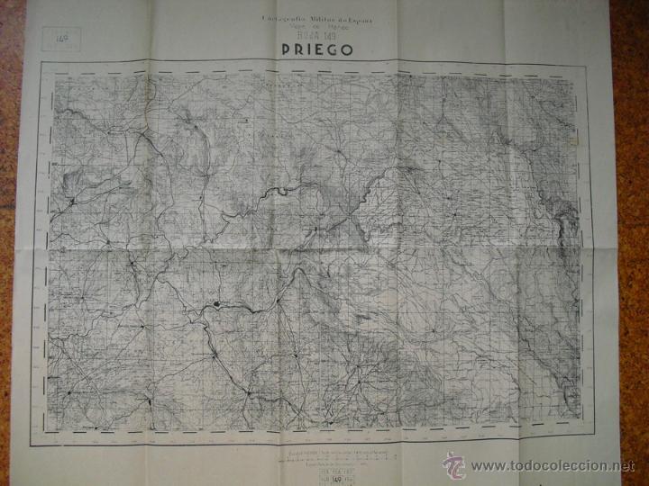 Militaria: GUERRA CIVIL MAPA DE MANDO 1:100000  PRIEGO EJERCITO NACIONAL . &Uacute;NICO EN ESPA&Ntilde;A