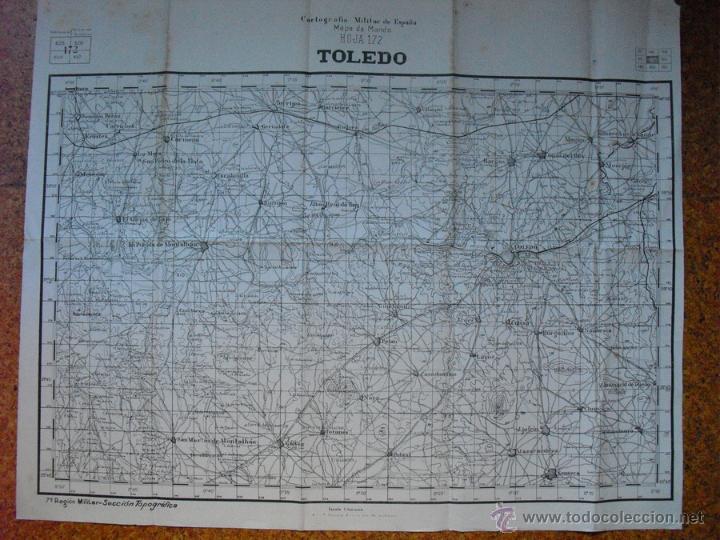 Militaria: GUERRA CIVIL MAPA DE MANDO 1:100000  TOLEDO EJERCITO NACIONAL . &Uacute;NICO EN ESPA&Ntilde;A