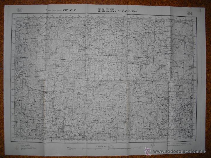 Militaria: GUERRA CIVIL MAPA DE FLIX EJERCITO NACIONAL 1:50000