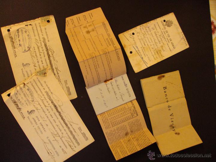 Militaria: Lote documentos guerra civil y anterior vizcaya, falange