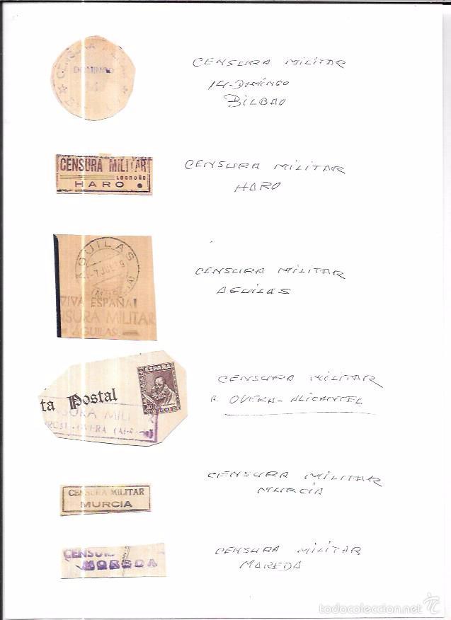 Militaria: LOTES DE CENSURAS MILITARES.