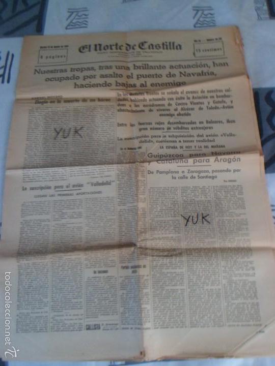 Militaria: DIARIO DE VALLADOLID - EL NORTE DE CASTILLA - 25 AGOSTO 1936 - CON FOTOS - ORIGINAL