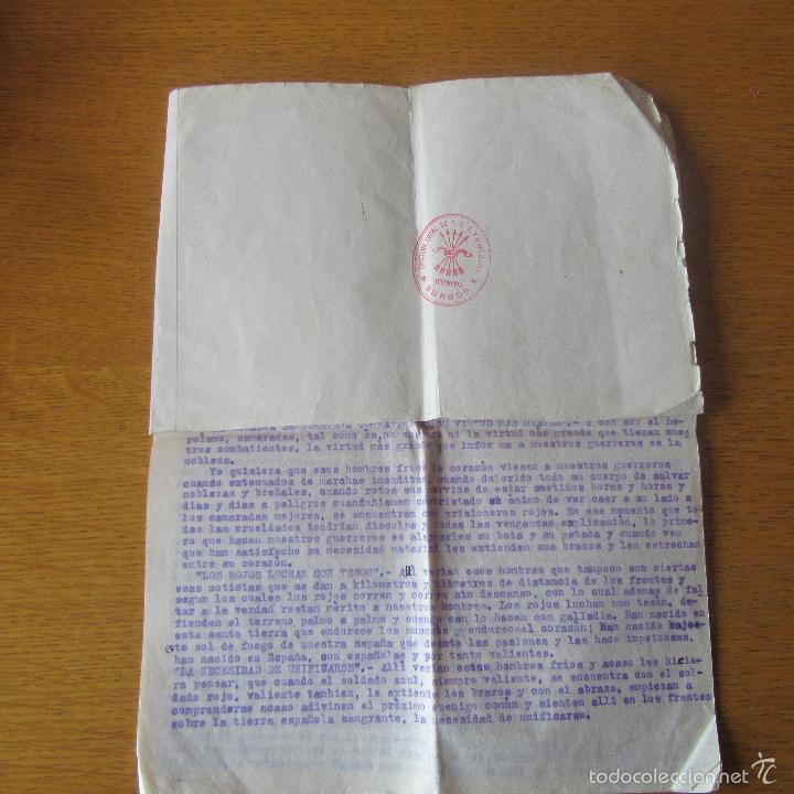 Militaria: Discurso de Juan Yag&uuml;e en Burgos. Original, falange, guerra civil