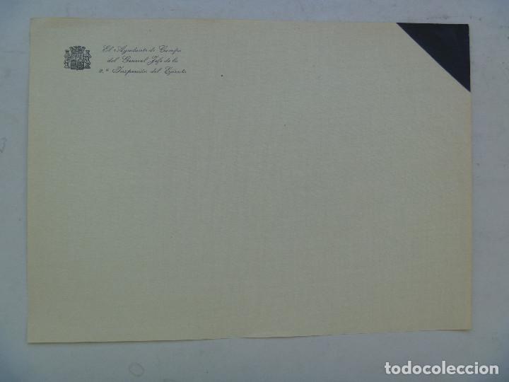 Militaria: REPUBLICA : CARTA DE LUTO DEL AYUDANTE CAMPO DEL GENERAL 2&ordm; INSPECCION PARA COMUNICAR MUERTE SOLDADO