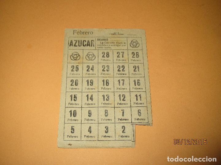 Militaria: Antiguas Hojas Grapadas de Raciones de AZUCAR Distrito MISERICORDIA de Valencia en Guerra Civil