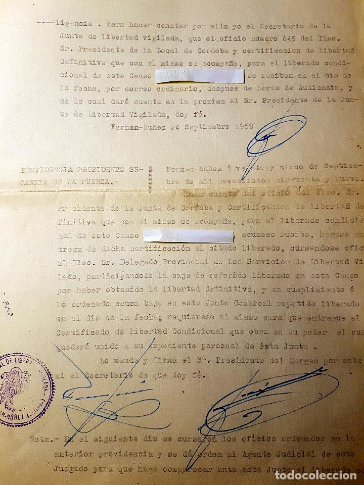 Militaria: EXPEDIENTE SUBDIRECCION GENERAL DE LIBERTAD VIGILADA 1959- CURIOSO POR LA FECHA